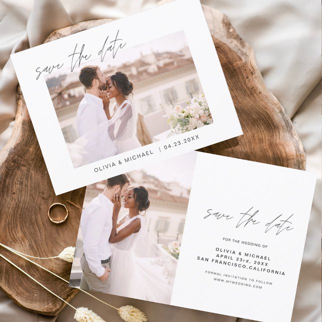 Budget Wedding Save the Date Photo Minimalist Flyer (Creator Uploaded)