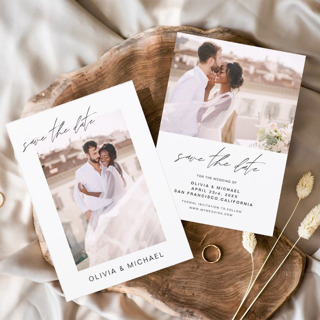 Budget Wedding Save the Date Photo Minimalist Flyer (Creator Uploaded)