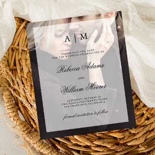 Budget Wedding Save the Date Photo with Overlay Flyer