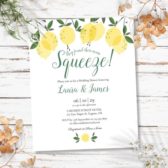 Budget Wedding Shower Squeeze Lemons Invitation (Budget Wedding Shower Squeeze Lemons Invitation)