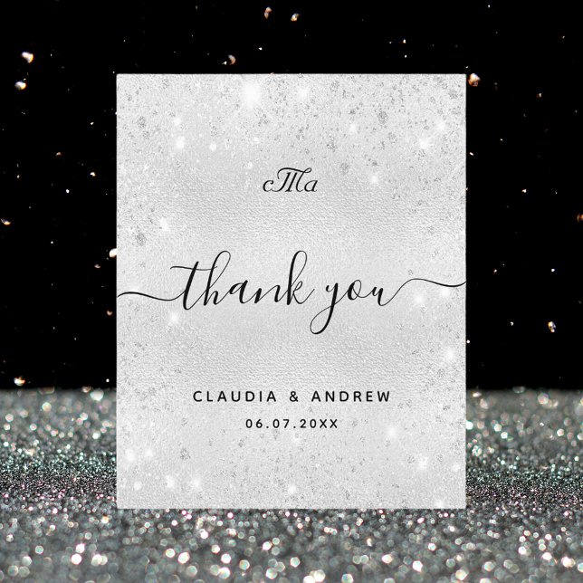 Budget wedding silver glitter dust thank you (Creator Uploaded)