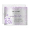 Budget wedding silver purple dress save the date