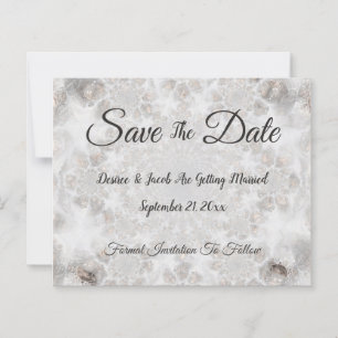 Budget Wedding Silver White Gold Save The Date
