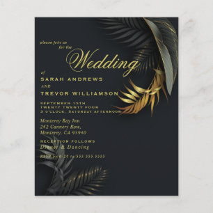 Budget Wedding Stunning Black And Gold Ferns