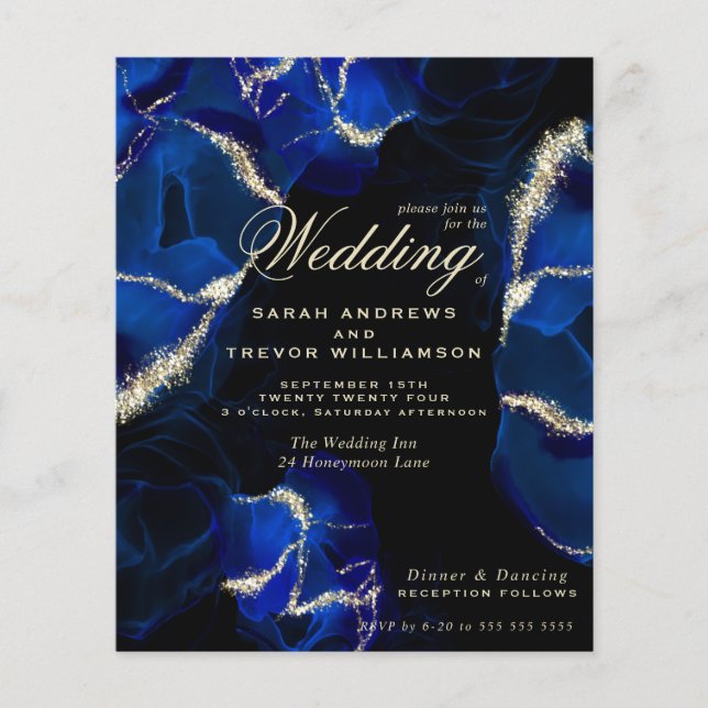 Budget Wedding Stunning Royal Blue on Black (Front)