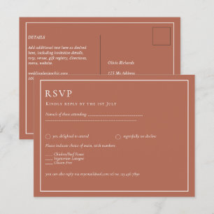 BUDGET Wedding Terracotta Monochrome Postcard