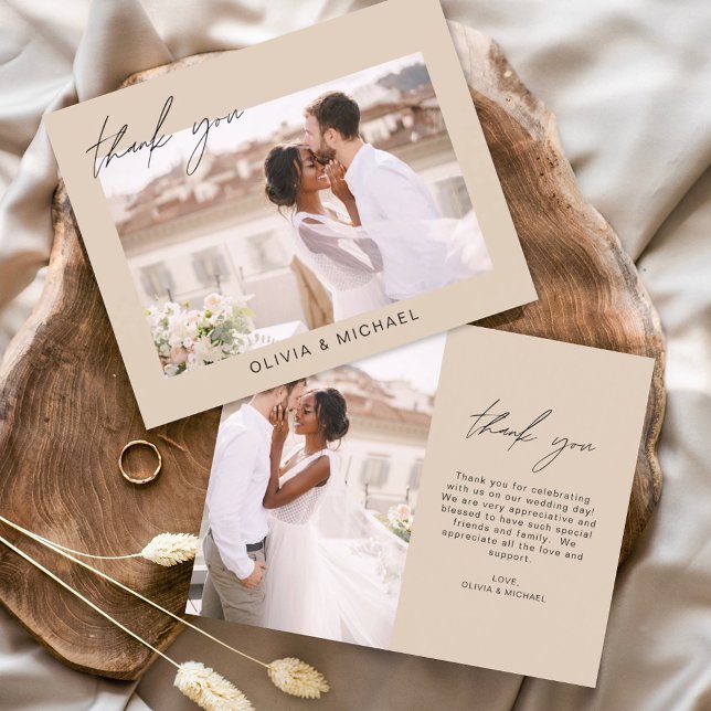 Budget Wedding Terracotta Photo Thank You Cards (Creator Uploaded)