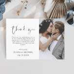 Budget Wedding Thank You Photo Minimalist<br><div class="desc">Budget Wedding Thank You Cards that have a photo on the front and back. The Thank you cards contain a modern hand lettered cursive script typography that are elegant,  simple and modern to use after you wedding day celebration.</div>