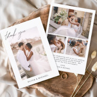 Budget Wedding Thank You Photo Minimalist Card