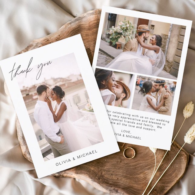 Budget Wedding Thank You Photo Minimalist Card (Creator Uploaded)