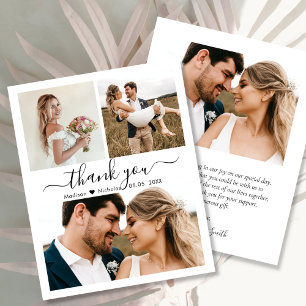 Budget Wedding Thank You Script Photo Collage Card