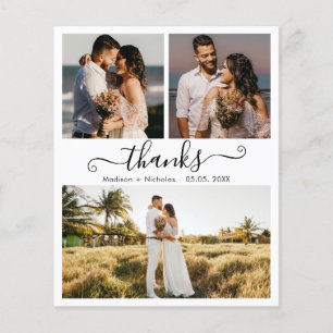 Budget Wedding Thanks Script Photo Collage Card
