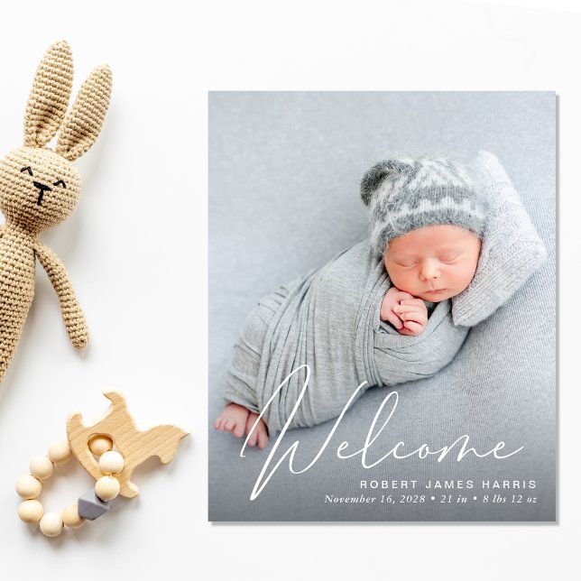 Budget Welcome Script 4 Photo Birth Announcement (A heartfelt and personalized way to introduce your bundle of joy to the world.)
