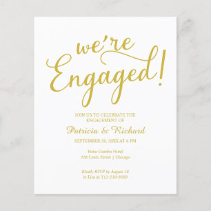 Budget We're Engaged Engagement Party Invitation