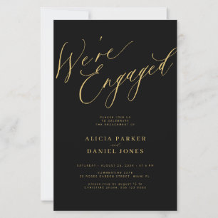 Budget We're Engaged engagement party invitation