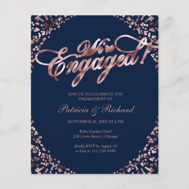 Budget We're Engaged Engagement Party Invitation (Front)