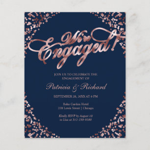 Budget We're Engaged Engagement Party Invitation