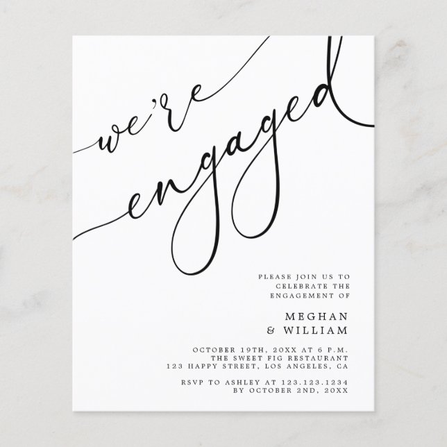 Budget We're Engaged Engagement Party Invitation (Front)