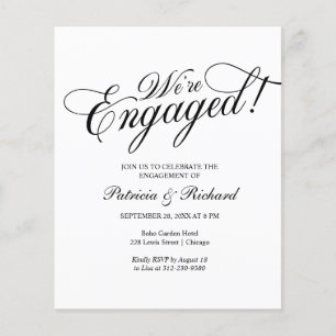 Budget We're Engaged Engagement Party Invitation