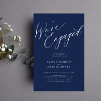 Budget We're Engaged engagement party invitation