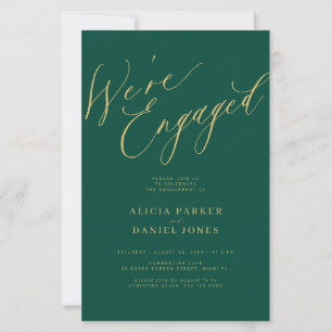 Budget We're Engaged engagement party invitation