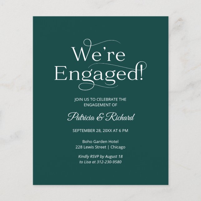 Budget We're Engaged Engagement Party Invitation (Front)