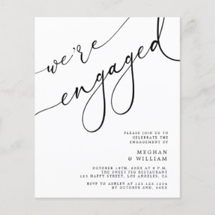 Budget We're Engaged Engagement Party Invitation Flyer