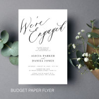Budget We're Engaged engagement party invitation