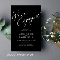 Budget We're Engaged engagement party invitation