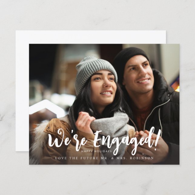 Budget We're Engaged Minimalist H Photo (Front/Back)