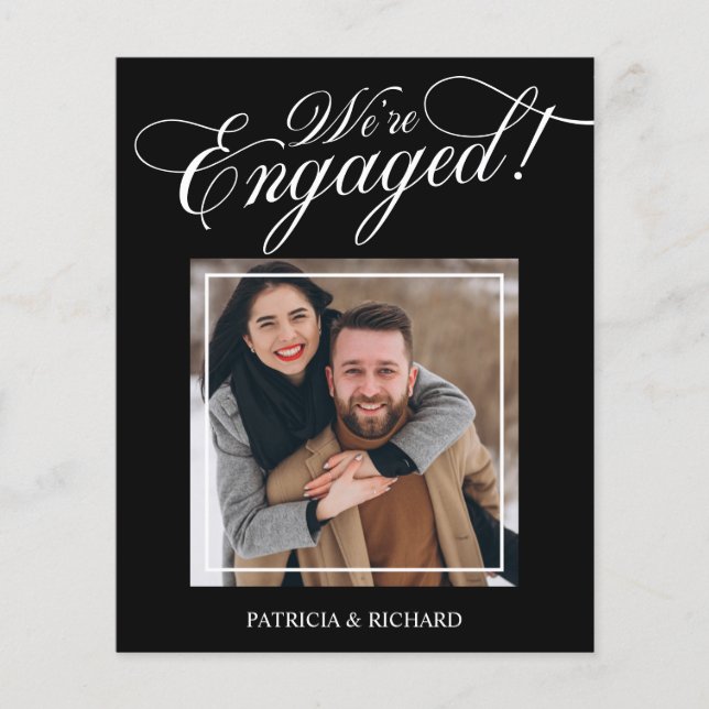 Budget We're Engaged Photo Engagement Announcement (Front)