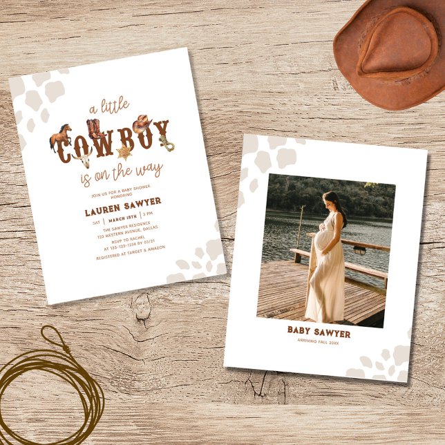 Budget Western Cowboy Baby Boy Shower Invitation (Creator Uploaded)