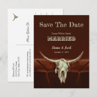 Budget Western Wedding Bull Skull Save The Date