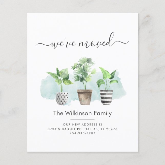 Budget We've Moved Botanical Moving Announcement (Front)