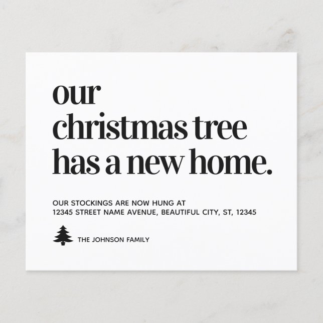 Budget We've Moved Christmas Tree New Home Moving (Front)