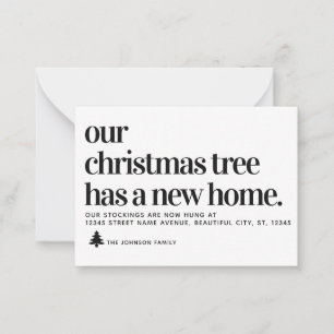 Budget We've Moved Christmas Tree New Home Moving Card