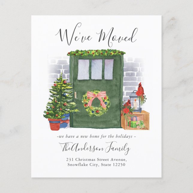 Budget We've Moved Door Christmas Holiday Moving (Front)