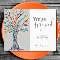 Budget We've Moved Family Tree Moving Card