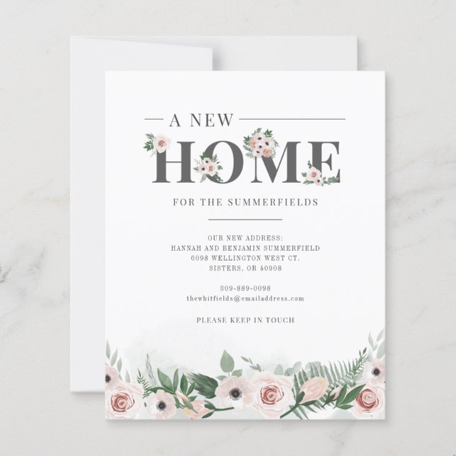 Budget We've Moved Floral Moving Announcement (Front)