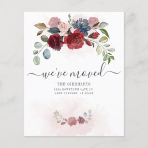 Budget We've Moved Floral Moving Announcement  Flyer
