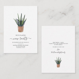 Budget We've Moved New Roots Succulent Plant Card