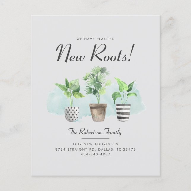 Budget We've Moved Roots Boho Moving Announcement (Front)