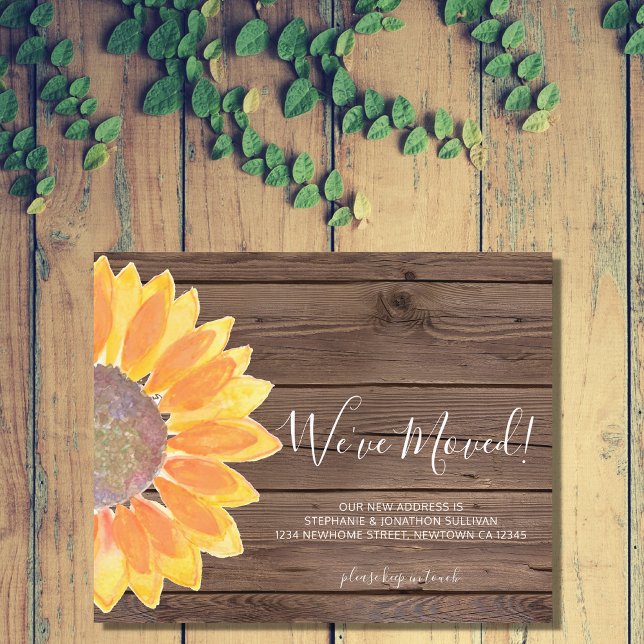 Budget We've Moved Sunflower Announcement Card (Creator Uploaded)