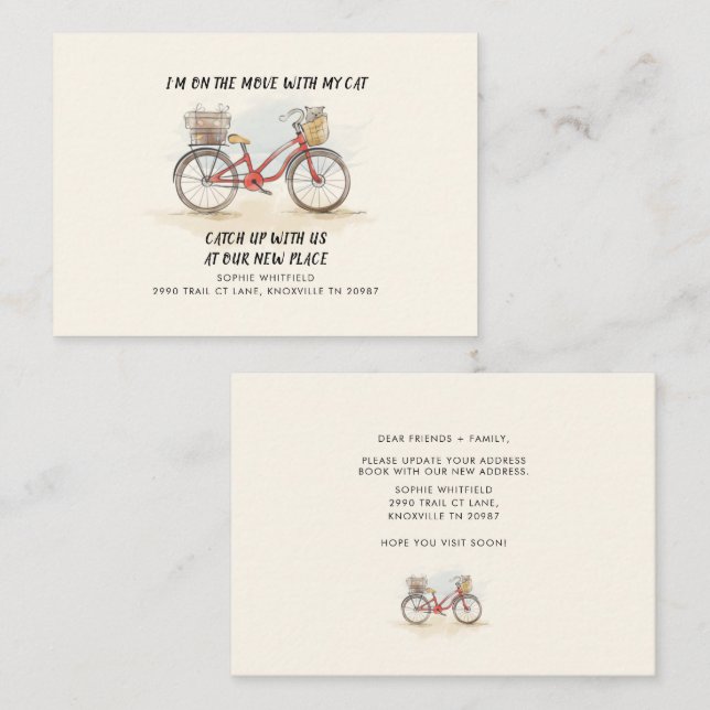 Budget We've Moved Watercolor Moving Announcement  (Front/Back)