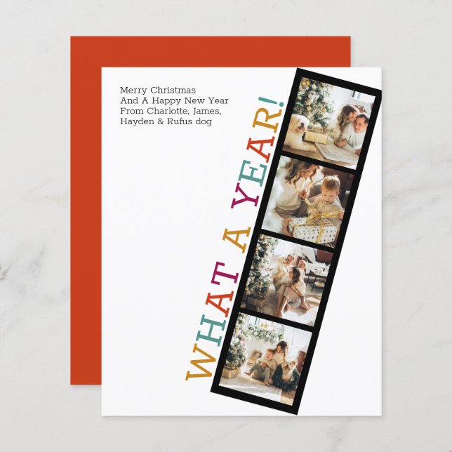 BUDGET What A Year Photo Christmas (Front/Back)