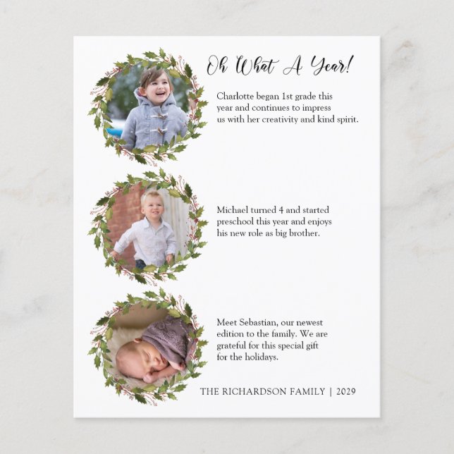 Budget What a Year Review Photo Holiday Card (Front)