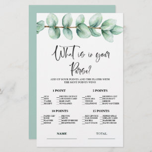Budget What is in Purse Bridal Game Invitation