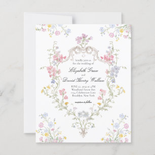 BUDGET Whimsical Rococo Floral Crest Wedding