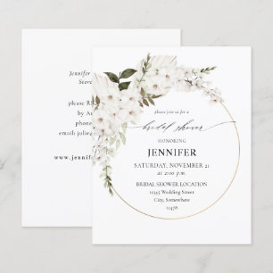 Budget White Boho Floral Bridal Shower