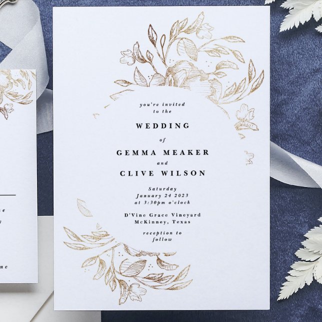 Budget White Elegant Hand Drawn Botanical Wedding Flyer (Creator Uploaded)